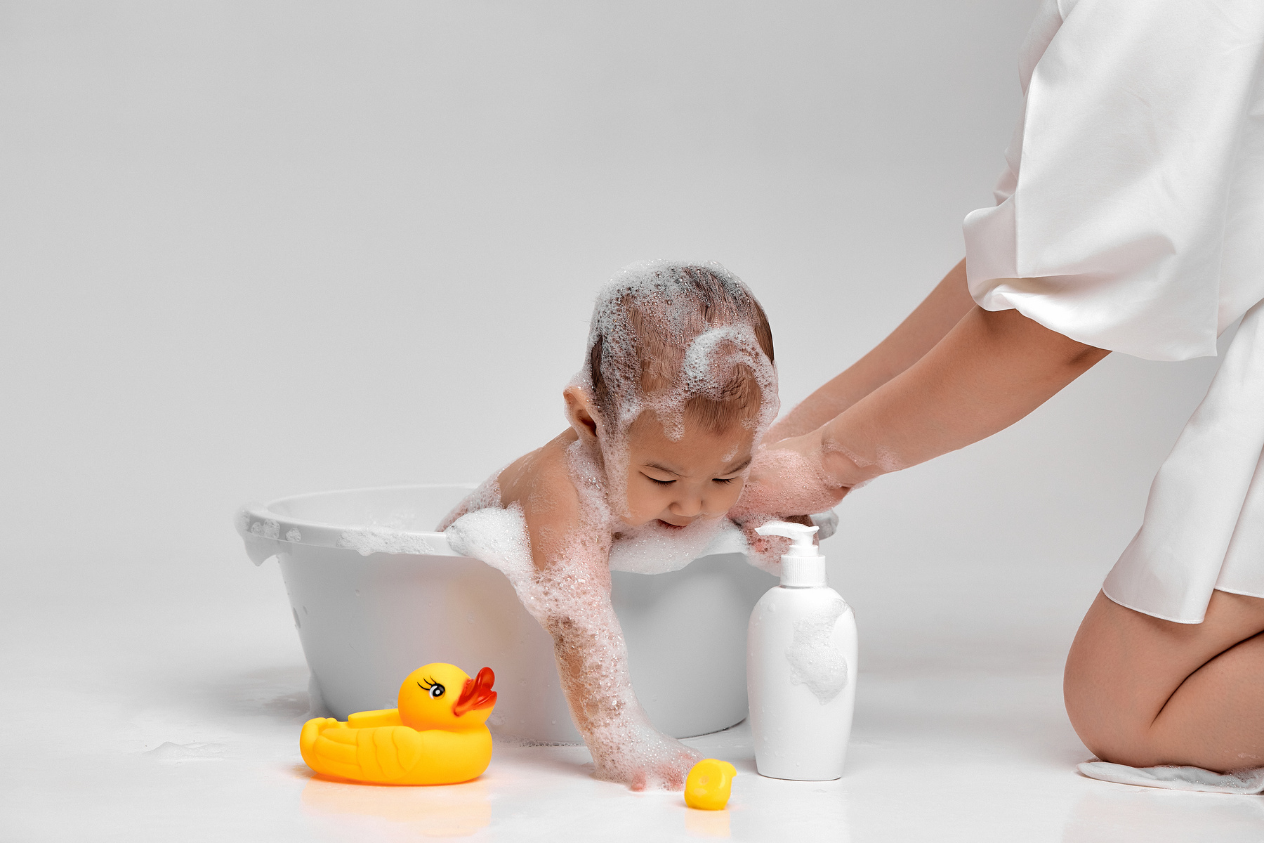 Cute Baby Taking a Bath