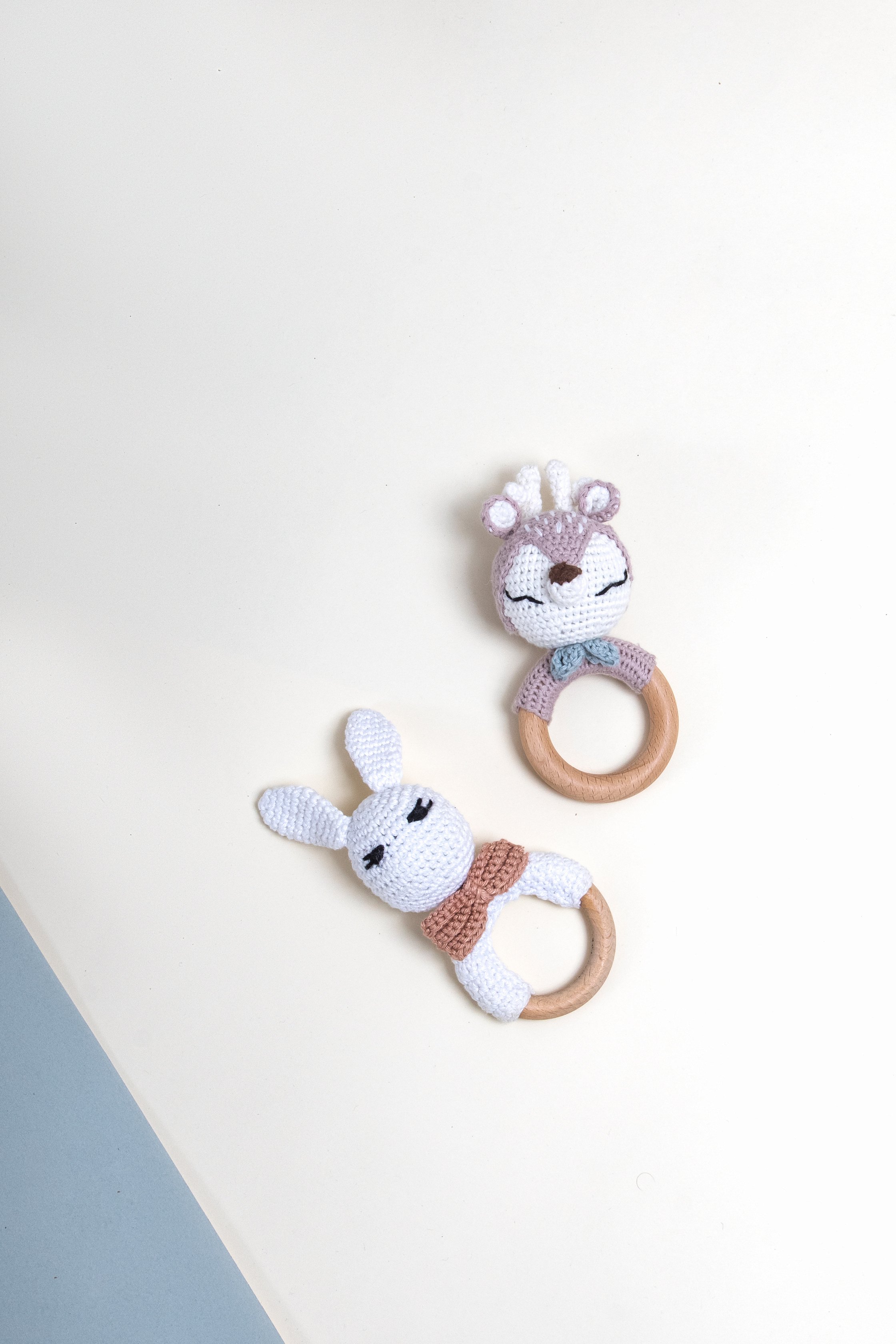 Newborn Wooden Toys with Woven Wool 